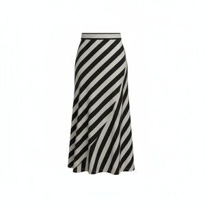 Black & White Striped Maxi Skirt